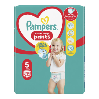 Scutece chilotel Active Baby Pants Nr.5, 11-17 kg, 22 bucati, Pampers