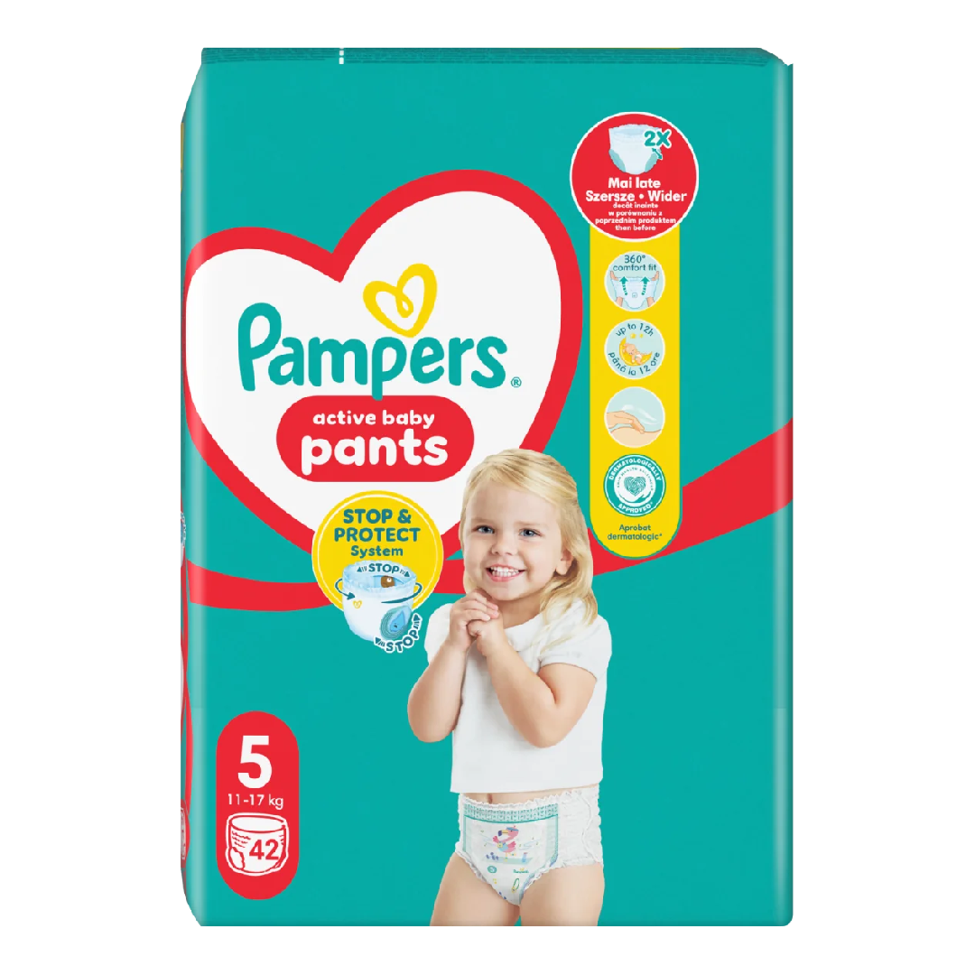Scutece chilotel Active Baby Pants Nr.5, 11-17 kg, 42 bucati, Pampers