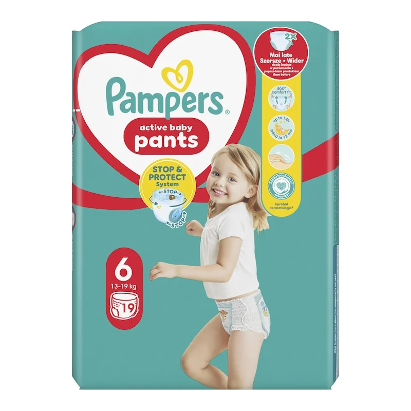 Scutece chilotel Active Baby Pants Nr.6, 13-19 kg, 19 bucati, Pampers