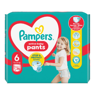 Scutece chilotel Active Baby Pants Nr.6, 13-19 kg, 36 bucati, Pampers