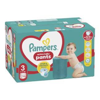 Scutece chilotel Active Baby Pants Nr.3, 6-11 kg, 128 bucati, Pampers