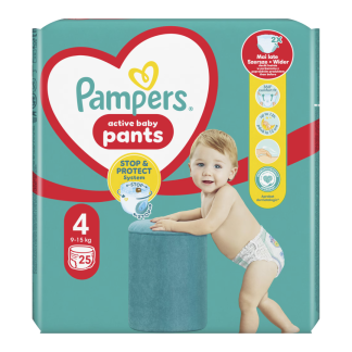 Scutece chilotel Active Baby Pants Nr.4, 9-15 kg, 25 bucati, Pampers