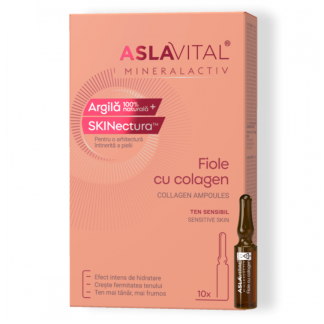 Fiole cu colagen Mineralactiv, 10 fiole*2 ml, Aslavital
