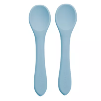 Set Lingurite din silicon, 6 luni+, Aqua Blue, Appekids