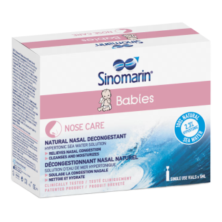 Decongestionant nazal hipertonic Babies, 18 flacoane*5ml, Sinomarin