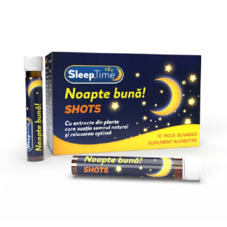 Sleeptime Noapte buna Shots, 10 fiole buvabile, Justin Pharma