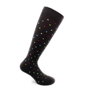 Sosete bumbac pana la genunchi, Fancy Socks, negru - XL