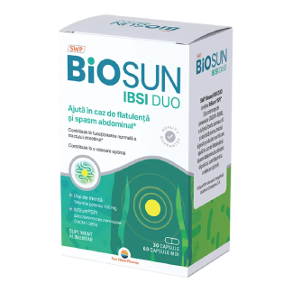BioSun IBSI Duo, 30 capsule ibSium+60 capsule moi Ulei de Menta, Sun Wave Pharma