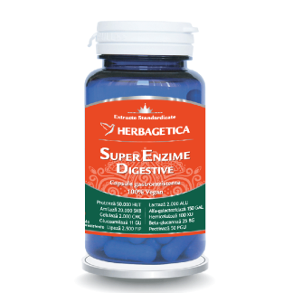 Super Enzime Digestive, 30 capsule, Herbagetica