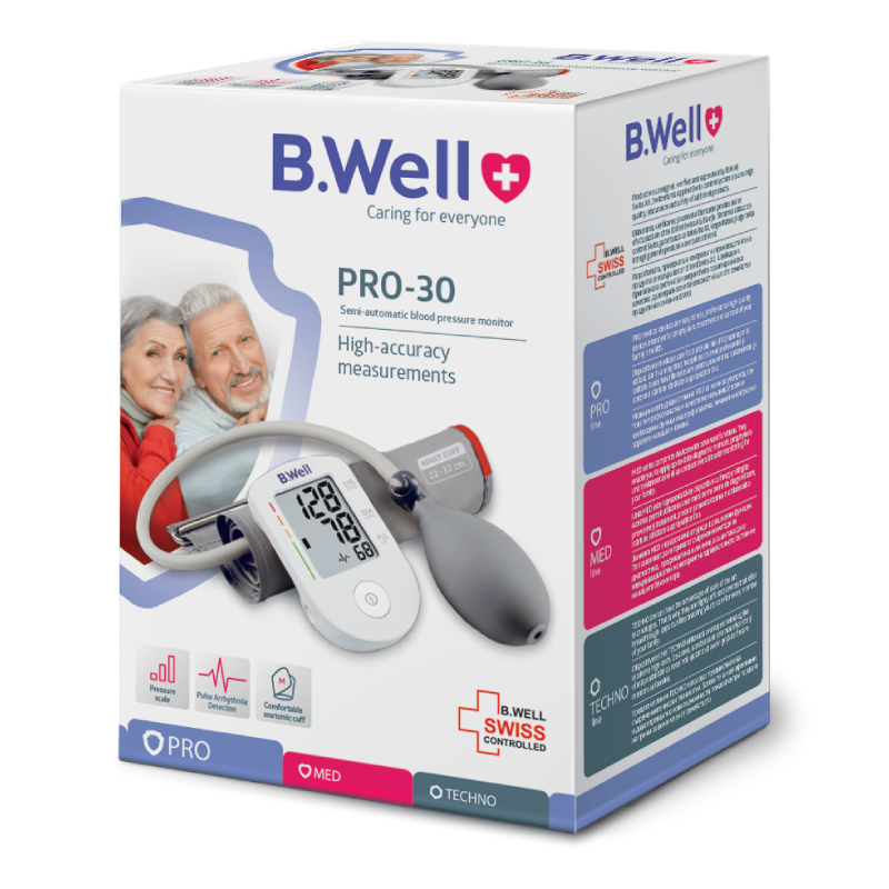 Tensiometru pentru brat semi-automatic, manseta marimea M, PRO-30, B.Well