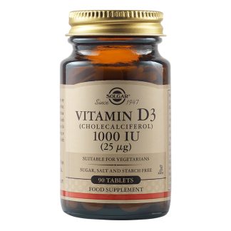 Vitamin D3 1000 UI 25 mcg, 90 tablete, Solgar
