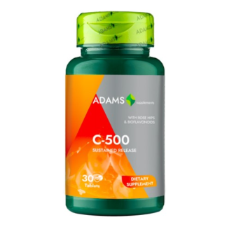 Vitamina C-500 cu Macese, 30 tablete, Adams