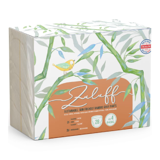 Scutece chilotel de unica folosinta din bambus, Nr. 4, 9-14 kg, 28 bucati, Zuluff