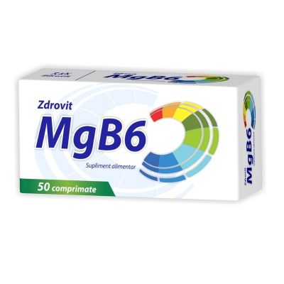 Magneziu + Vitamina B6, 50 comprimate, Zdrovit -