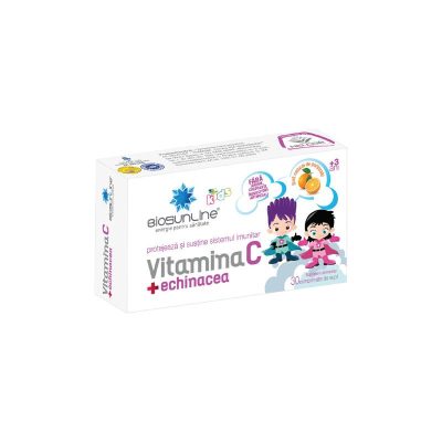 Vitamina C cu echinacea pentru copii, 30 comprimate, Helcor -