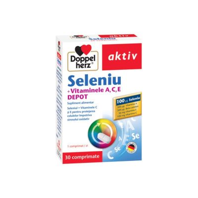 Aktiv Seleniu + Vitamina A + C+ E depot, 30 comprimate, Doppelherz -