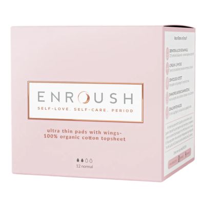 Absorbante din bumbac organic, Normal, 12 bucati, Enroush -