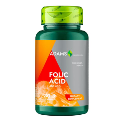 Acid Folic 400mcg, 30 tablete, Adams -