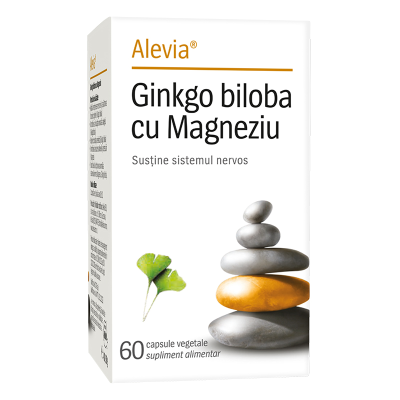 Ginkgo Biloba cu Magneziu, 60 capsule vegetale, Alevia -