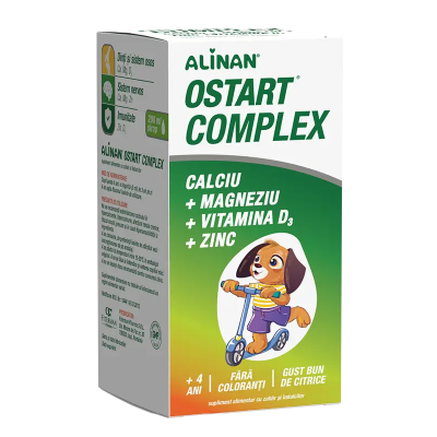 Sirop Alinan Ostart Complex Ca Mg Zn D3, 200ml, Fiterman Pharma -