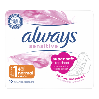 Absorbante Ultra Sensitive Normal, 10 bucati, Always -