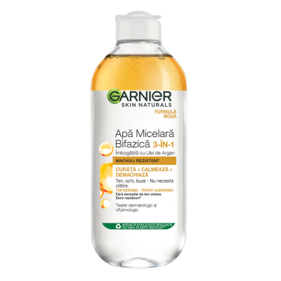 Apa micelara bifazica imbogatita cu ulei de argan Skin Naturals, 400 ml, Garnier -