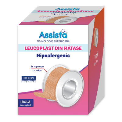 Leucoplast din matase, 5m*5cm, Assista -