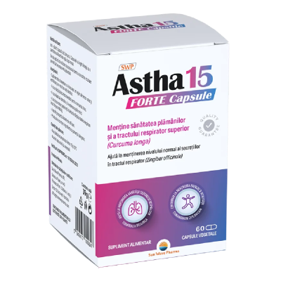 Astha 15 Forte, pentru calmarea gatului, 60 capsule, Sun Wave Pharma -