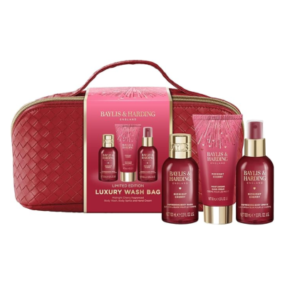 Set cadou pentru ingrijirea corpului Midnight Cherry Luxury, 4 piese, Baylis&Harding -