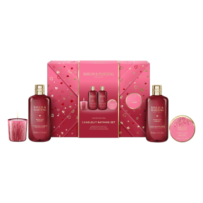 Set de ingrijire Candlelit Midnight Cherry, 4 piese, Baylis & Harding -