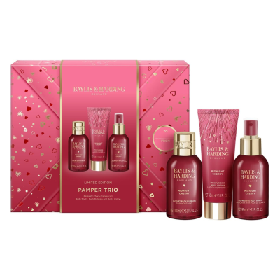 Set de ingrijire Midnight Cherry Gift, 3 piese, Baylis&Harding -