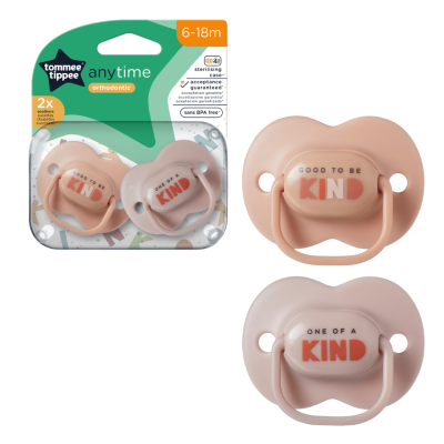 Suzete ortodontice Anytime, 6-18 luni, Bej, 2 bucati, Tommee Tippee -
