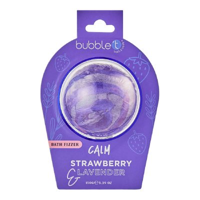 Bila efervescenta de baie calmanta, Lavender & Strawberry, 150g, Bubble T -