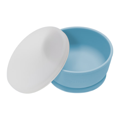 Bol din silicon cu capac, 6 luni+, Aqua Blue, Appekids -