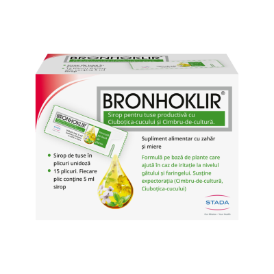 Sirop pentru tuse uscata Bronhoklir, 15 plicuri, Stada -