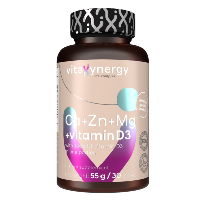 Calciu, Zinc, Magneziu si Vitamina D3, 30 tablete, Vitaxynergy -