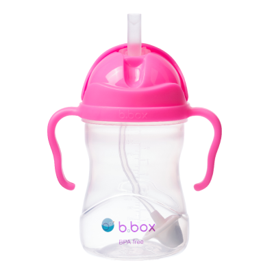 Cana cu pai, 6 luni+, Roz Rodie, 240 ml, B.Box -