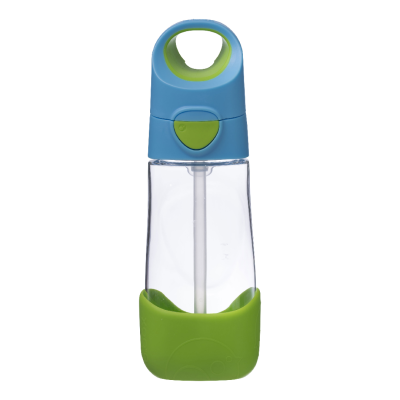 Cana din tritan cu pai, 12 luni+, Verde/Albastru, 450 ml, B.Box -