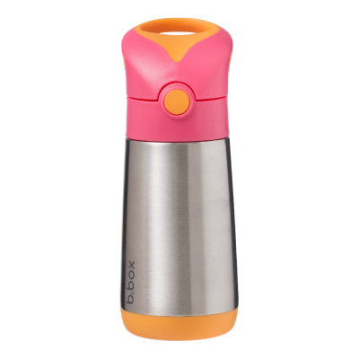 Cana termos cu pai, 12 luni+, Roz/Portocaliu, 350 ml, B.Box -