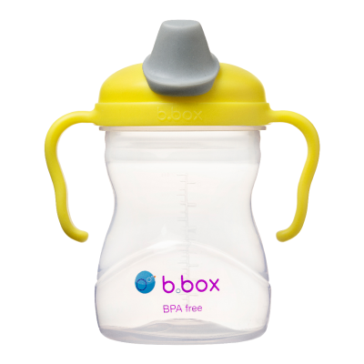 Cana de tranzitie cu cioc, +4l, Galben/Gri, 240 ml, B.box -