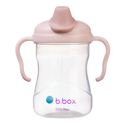 Cana de tranzitie cu cioc, +4l, Roz pudra, 240 ml, B.box -
