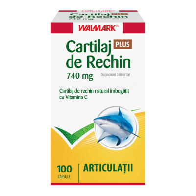 Cartilaj de Rechin Plus 740 mg cu vitamina C, 100 capsule, Walmark -