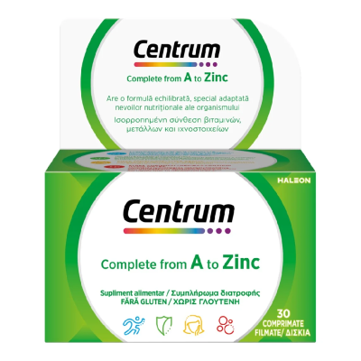 Complet de la A la Zinc, 30 comprimate, Centrum -