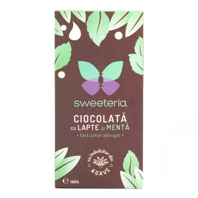 Ciocolata cu lapte si menta, 100 g, Sweeteria -