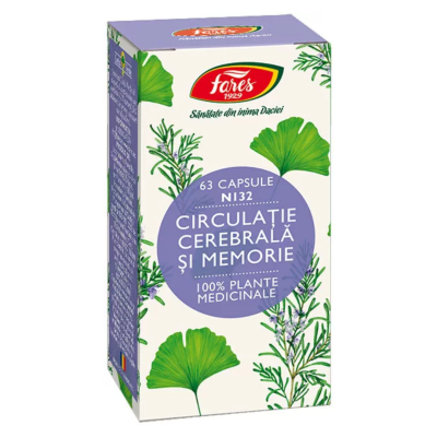 Circulație cerebrală și memorie, 63 capsule, Fares -