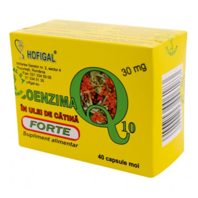 Coenzima Q10 in ulei de catina Forte 30 mg, 40 capsule, Hofigal -