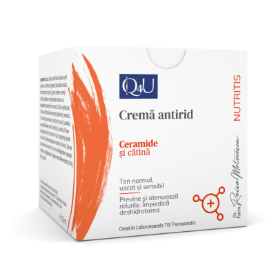 Crema antirid cu ceramide si catina Nutris Q4U, 50 ml, Tis Farmaceutic -