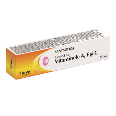 Crema cu vitaminele A, E si C Santaderm, 50 ml, Viva Pharma -