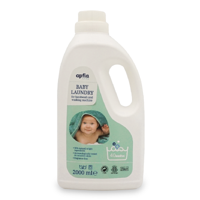 Detergent de rufe lichid Eco, pentru bebelusi, fara parfum, 40 spalari, 2L, Apfia Care -