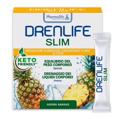 Drenlife Slim Stick aroma de ananas, 30 plicuri*10ml, Pharmalife -